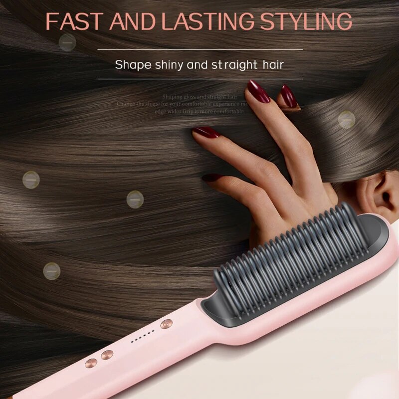 KSKIN Hair Straightener 2 in 1 Brush Multifunctional Hair Flat Iron Hair Comb