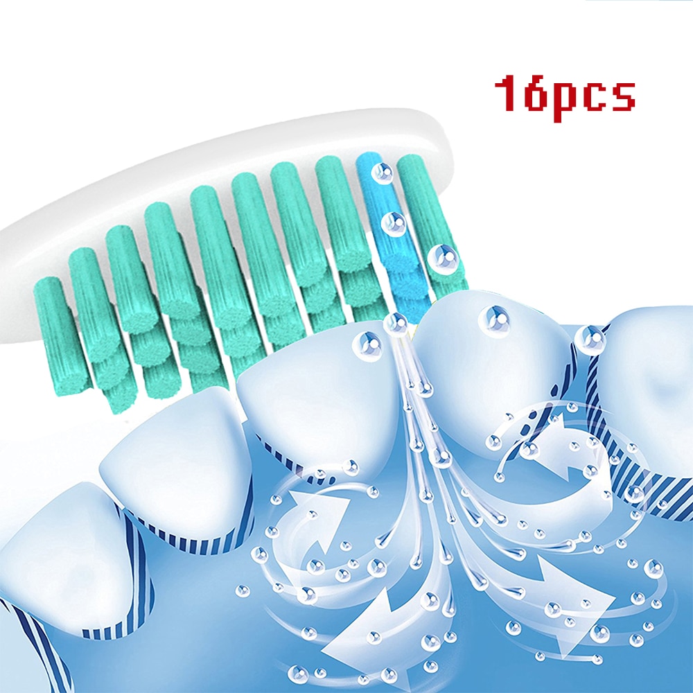 16 stk / parti udskiftning af tandbørstehoveder til forresultater  hx6100 hx6150 hx9340 hx6930 hx6950 hx6710 hx9140 hx6780