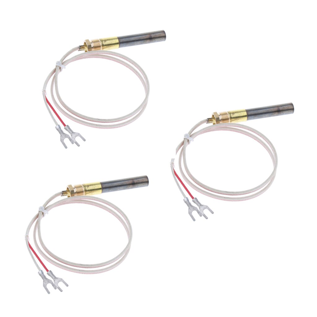 3PCS Gas Fireplace Thermopile Thermogenerator Pilot Generator Replacement 24 Inch (2 ft) long Easy to install