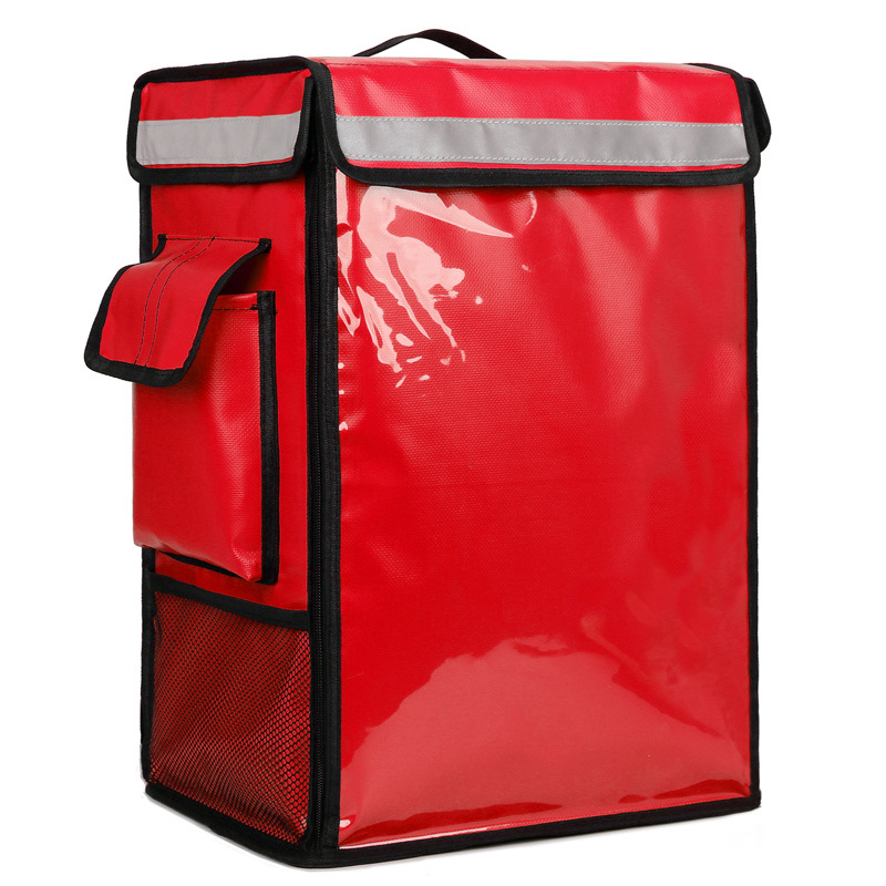 Insulated Pizza Backpack, Large 42L Food Backpack Reusable Thermal Bag Foldable Thermal Pack Lunch Warmer Bag: 58L red