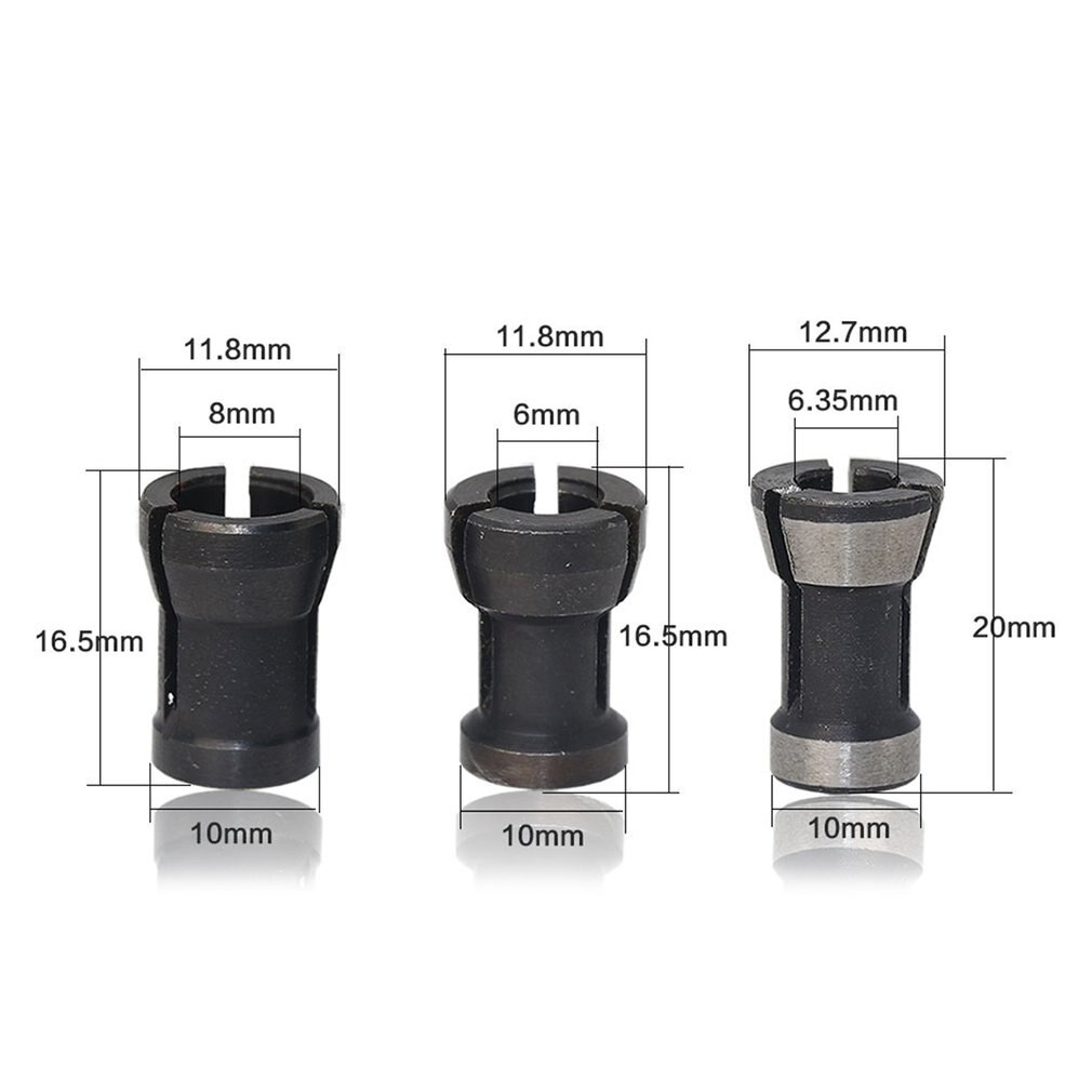 8mm 6.35mm 6mm one set collets tool collet engraving trimming machine electric router tools for milling cutter