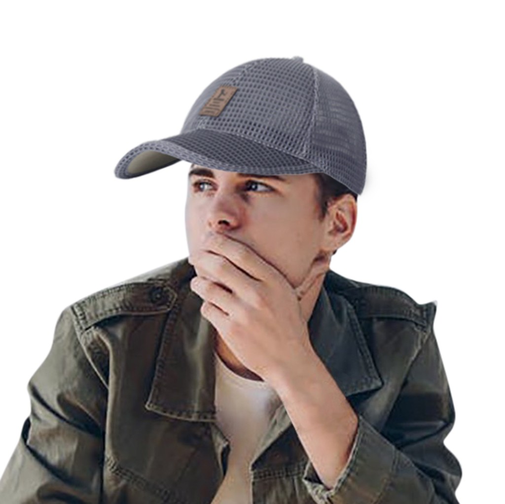 Menns solide pustende utendørs solbeskyttelseshatt vill baseball lokk utendørs baseball caps justerbare golfhatter #t2