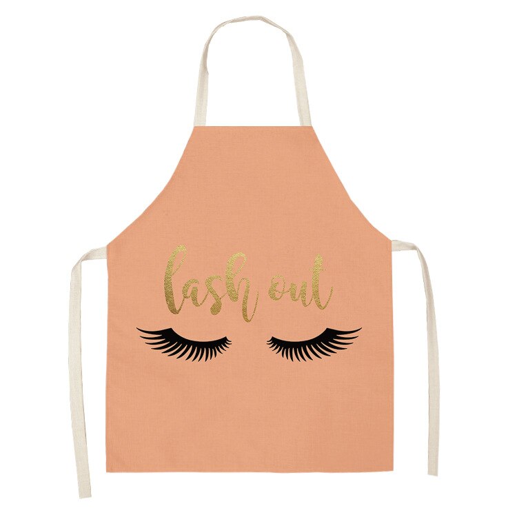 Cils des yeux imprimés maison cuisine tablier propre imperméable à l'eau résistant à l'huile tablier enfants hommes femmes Chef cuisine Aprons53-65cm: ILW-0006-17