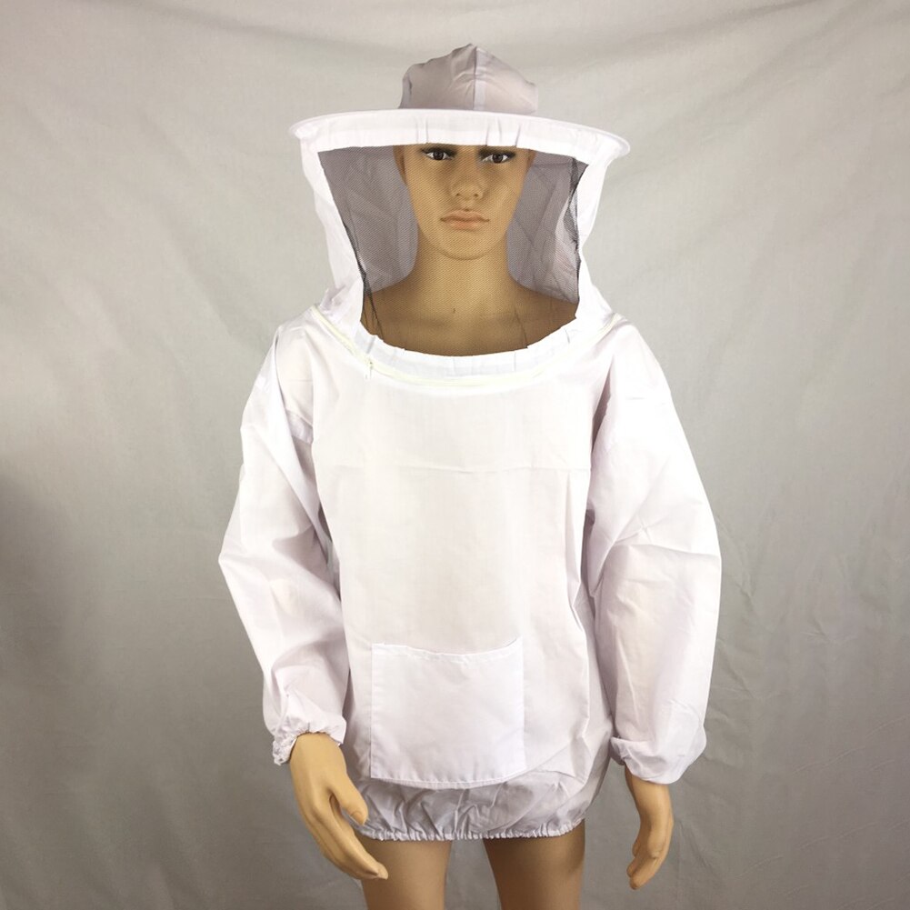 Zipper Beekeeping Jacket Beekeeper Equipment Pro Protective Clothing Suit Beekeeping Supplies with Detachable Veil Cap