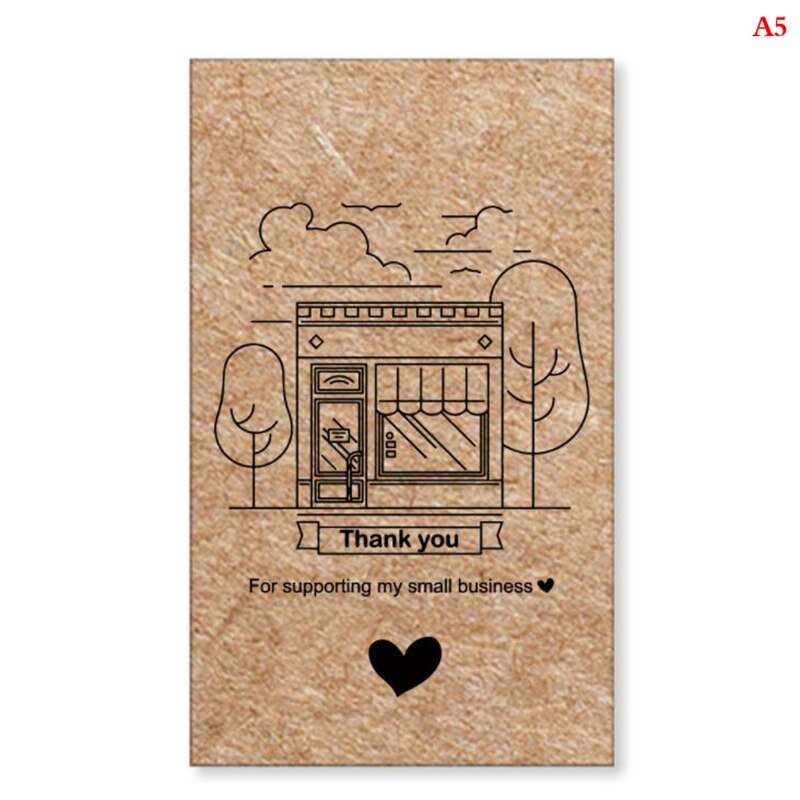 30pcs/bag Thank You for Your Order Cards 3D Kraft Paper Thanks Greeting Card Appreciation Cardstock for Small Business Sellers: A5