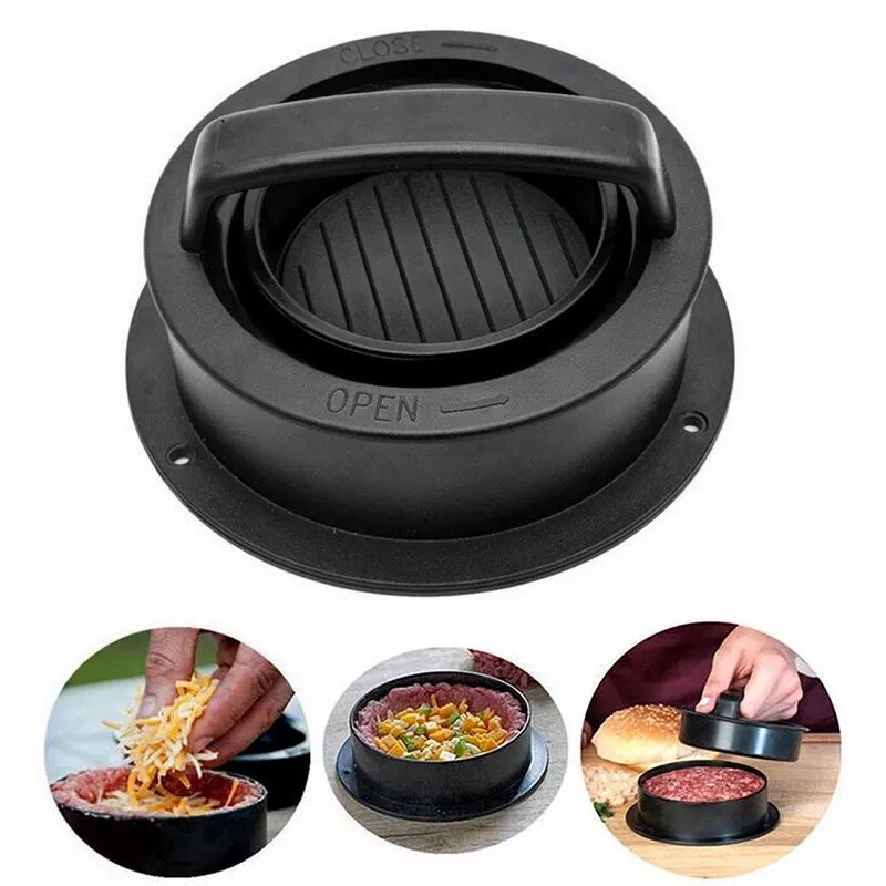 Kitchen Accessories ABS Hamburger Press Round Shape Non-Stick Chef Cutlets Burger Press Patty Maker Mold Burger Press Gadgets