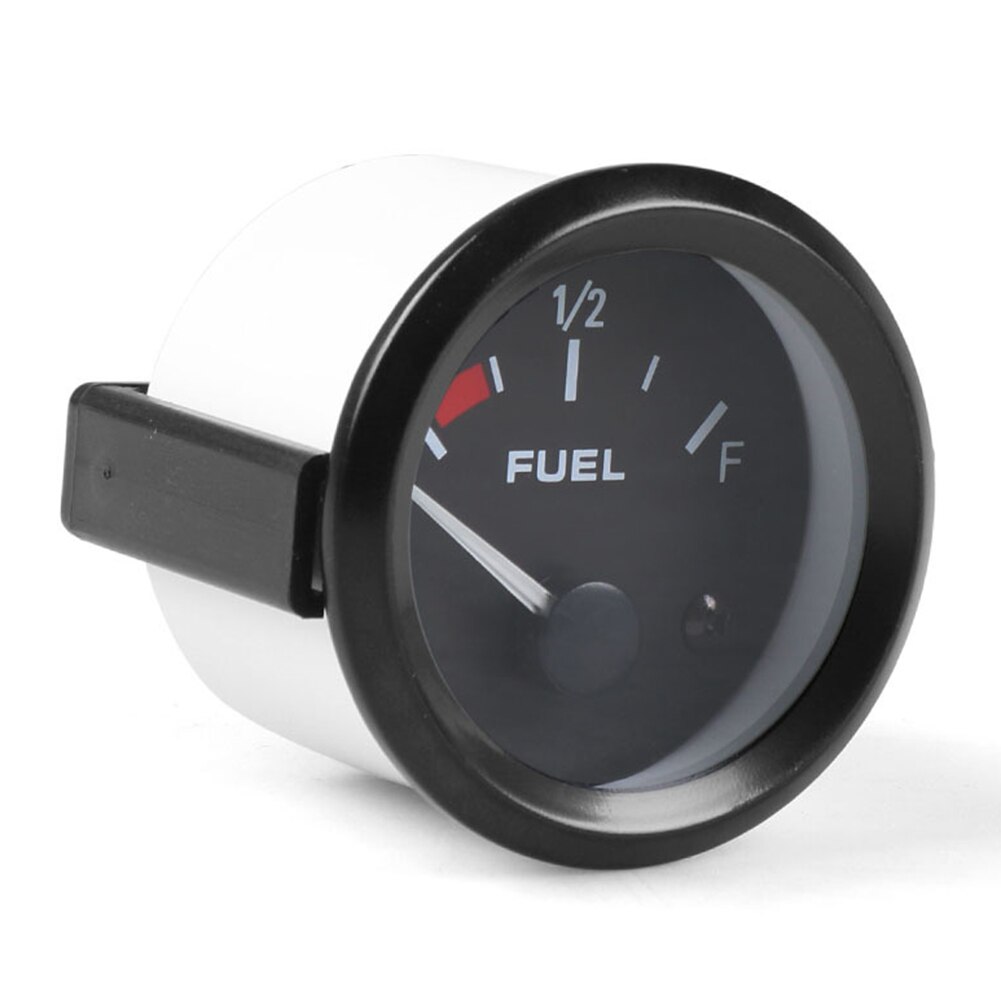 Fuel Level Gauge Car Meter with Fuel Float Sensor White Black Rim Automotive Gauges Fuel Level Gauge Meter Pointer Indicator