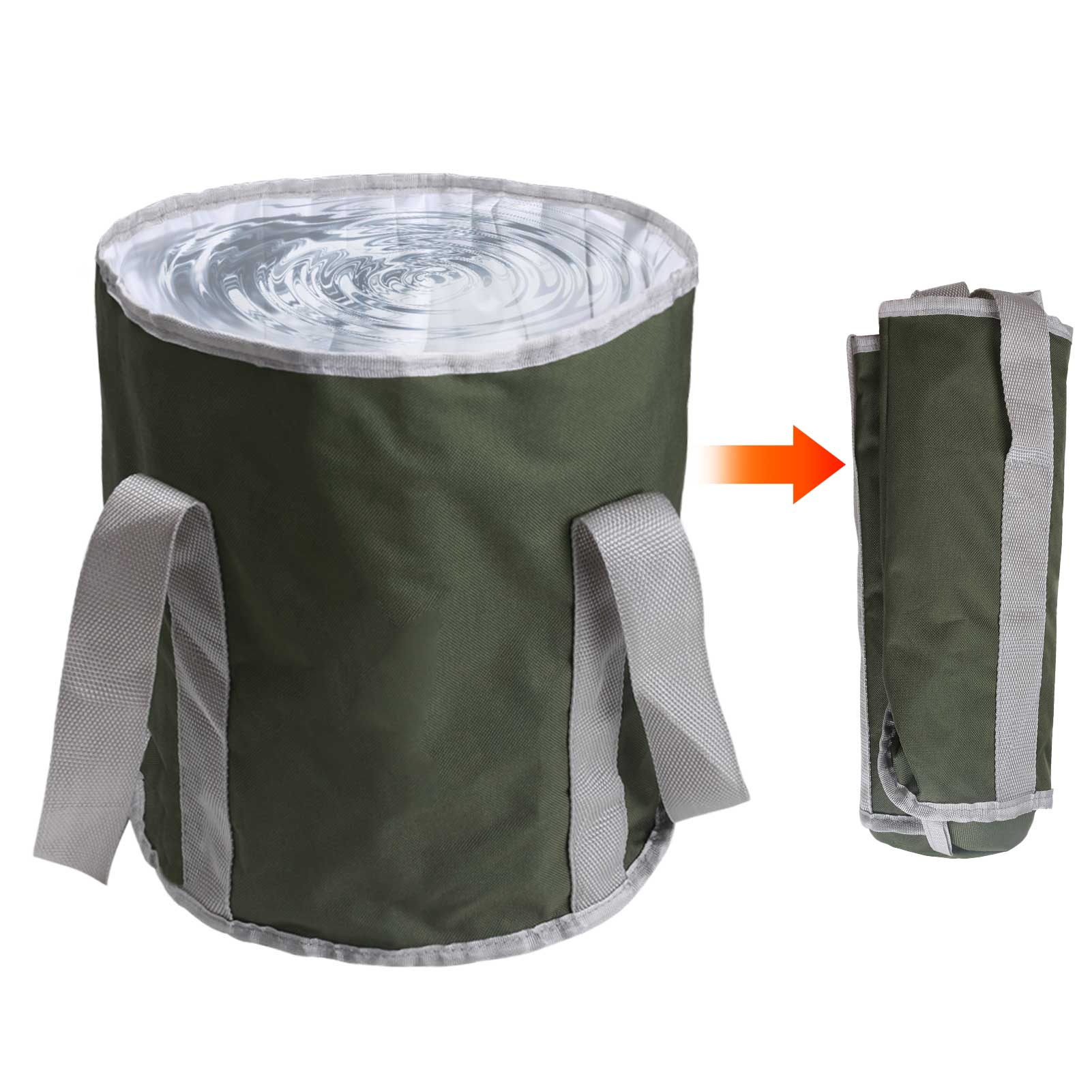 Cubo plegable portátil de 20L, contenedor de agua al aire libre para acampar, pesca, viaje, bolsas de agua impermeables, suministros de accesorios de pesca: Blanco