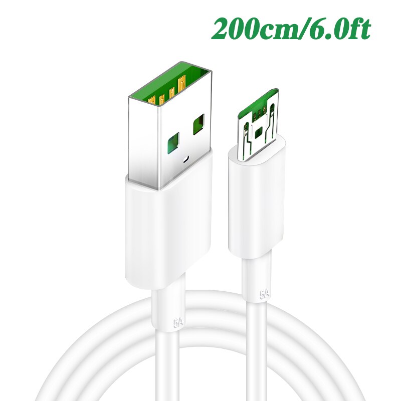 5A 4A VOOC Flash Charge cable For OPPO R11Plus R15 R15Pro A3s F9 F9Pro R17 F11 F11Pro A9x Realme 3 Pro Mobile phone: 200cm