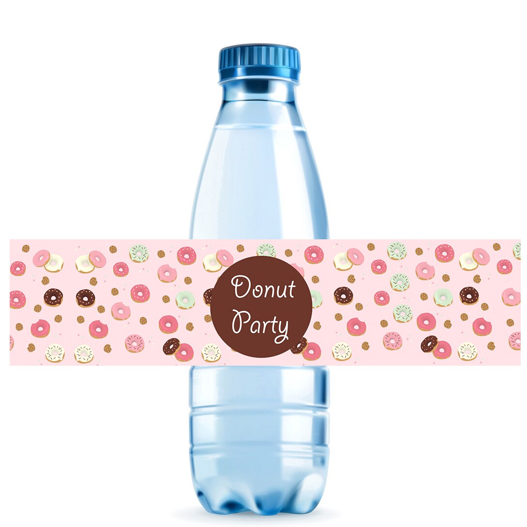 10pcs Donut Party Bottle Stickers Birthday Donut Grow Up Sweet Happy Birthday DIY Decoration Label Stickers Party Favor Packing: B