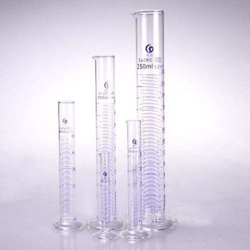 100Ml Afgestudeerd Labrotary Glas Vloeistof Mearsuring Cilinder Met Uitloop