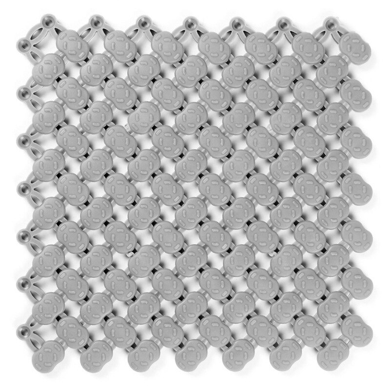 DIY Splice Bath Mat Anti Slip Massage Shower Carpet Grid PVC Plastic Mats For Stitching Puzzle Pad Bathroom Accessories: Light Grey