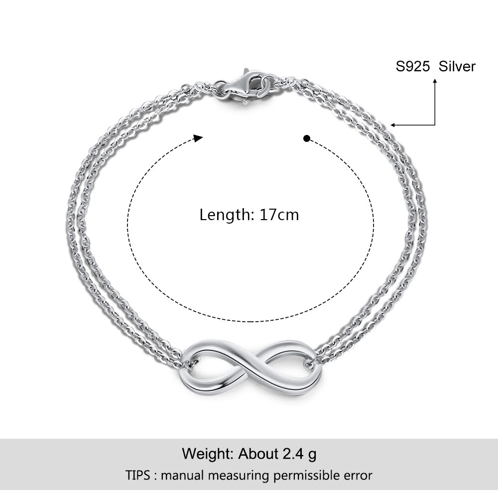 925 Sterling Silver Infinity Bracelets for Women Trendy Bracelets & Bangles Anniversary for Women (JewelOra BA101278)