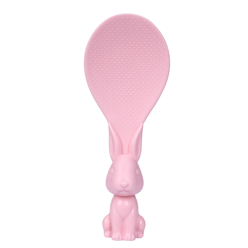 Non-stick rice spoon Vertical rice spoon Cute bunny cute kitchen tools Wheat straw korea rice spoon various colors: 02