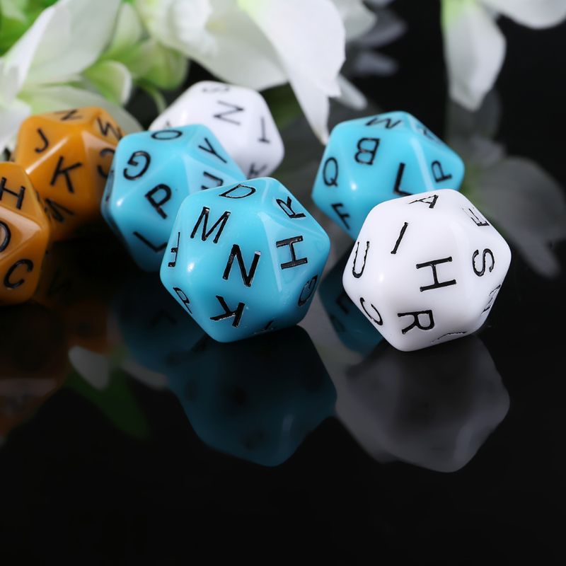 7pcs/set 20-Sided D20 English Alphabet Letters Dials Board Game Accessories For Kids Educational Toys