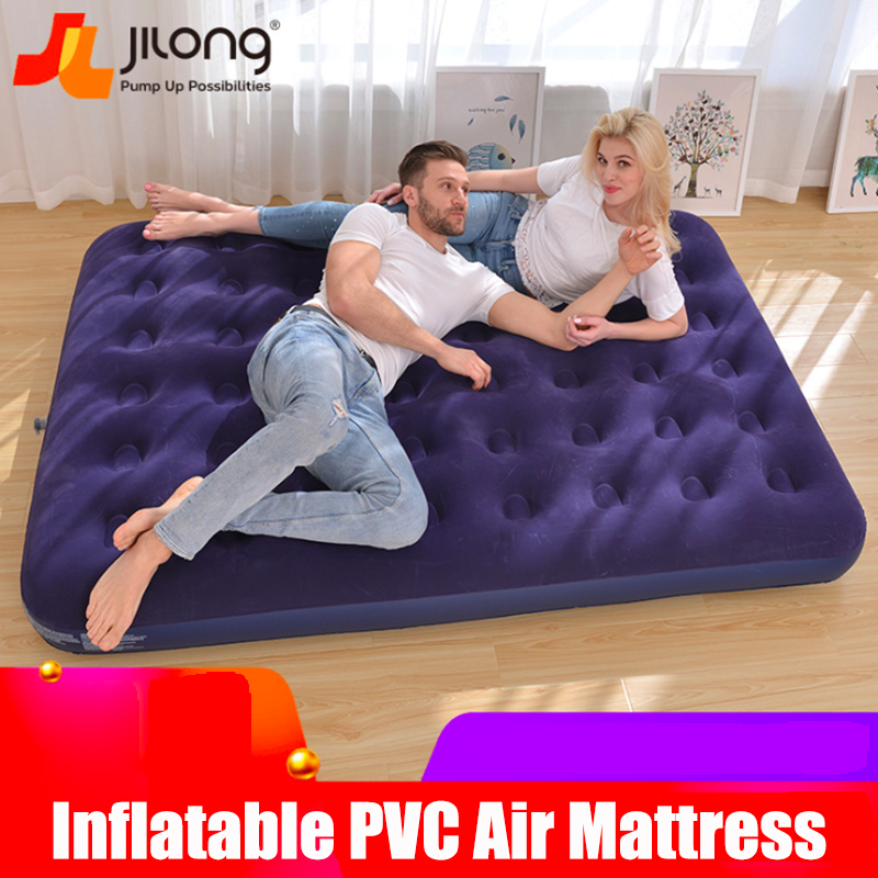 Flocking Comfortable Inflatable Air Bed PVC Portable Air Mattress Eco-friendly Outdoor Camping