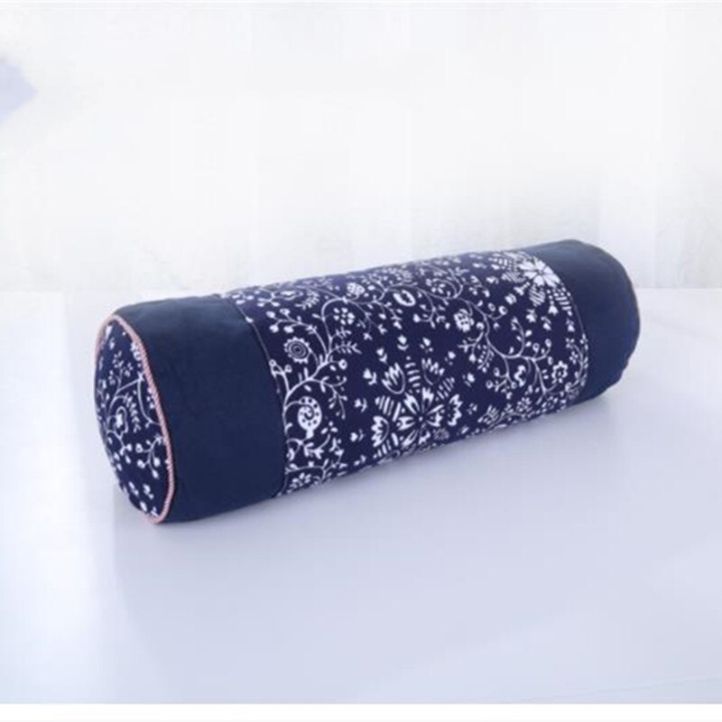 Almohada Cervical de concha de trigo sarraceno, cojín redondo de satén de caramelo para cuello, ortopédico, chaqueta lavable de tracción para fisioterapia de la columna vertebral