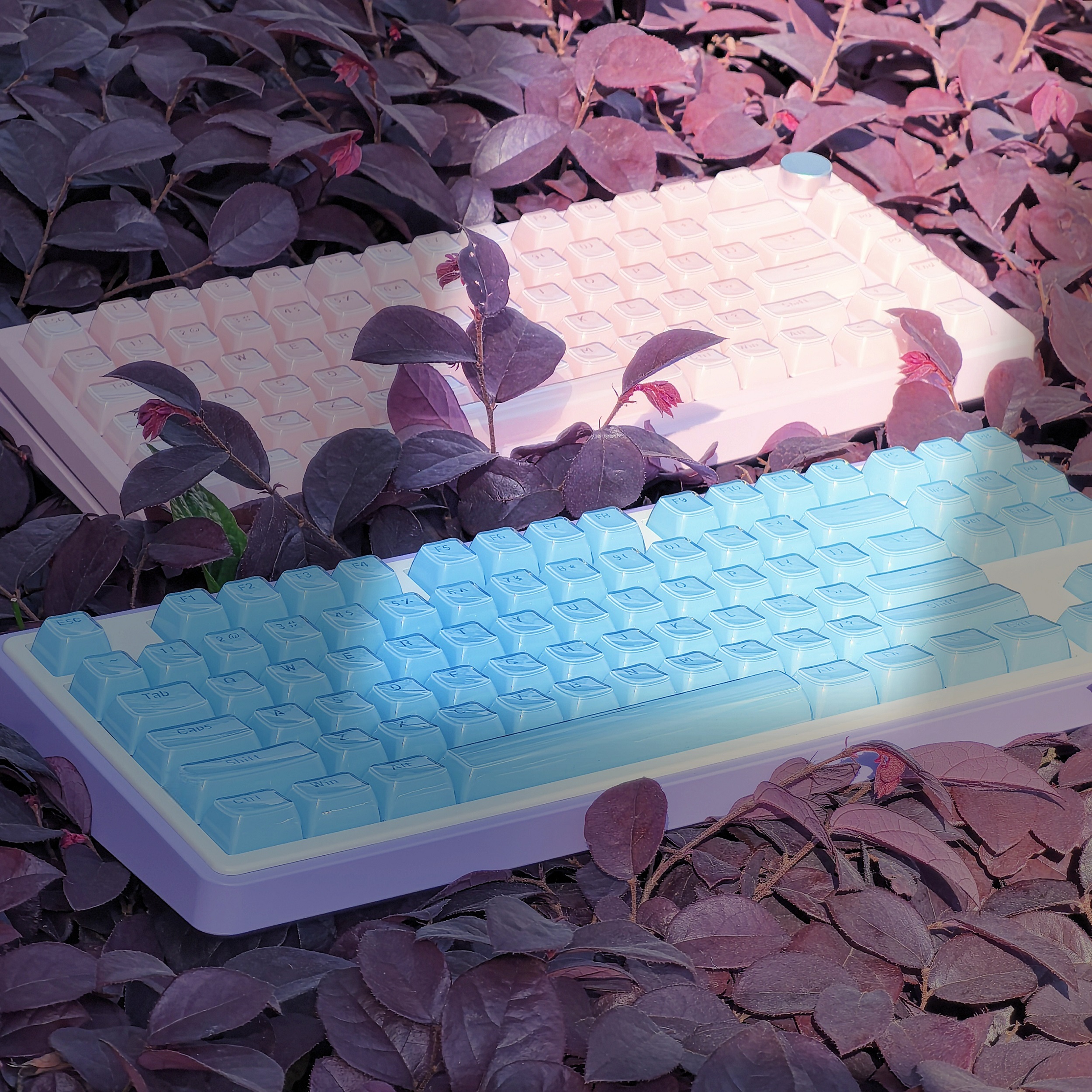 Capuchons de touches translucides ronds en MSI, profil OEM pour clavier mécanique, aucun MX, touches rétroéclairées en cristal de glace, barre d'espace ISO