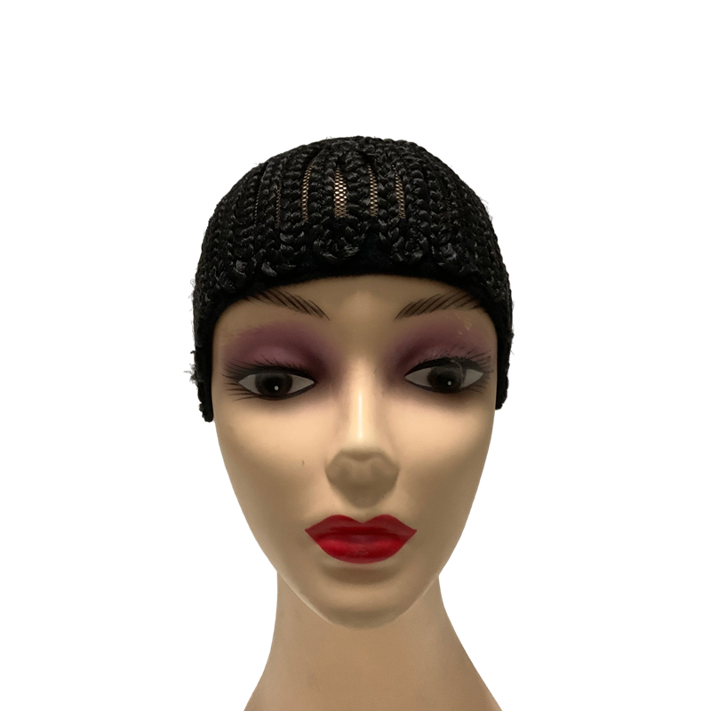 Braided Wig Cap For Crochet Hair Braids Breathable Cornrow Cap for Easier Sew in Weave Hair Glueless Black Cornrow Crochet Wig C