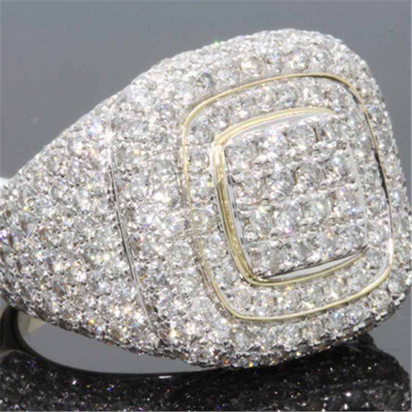 Anéis de diamante cheios de ouro 14k, para homens, hip-hop, pedra preciosa, anillos de bizutérias, para casamento, diamante brilhante anel de joias,: 10