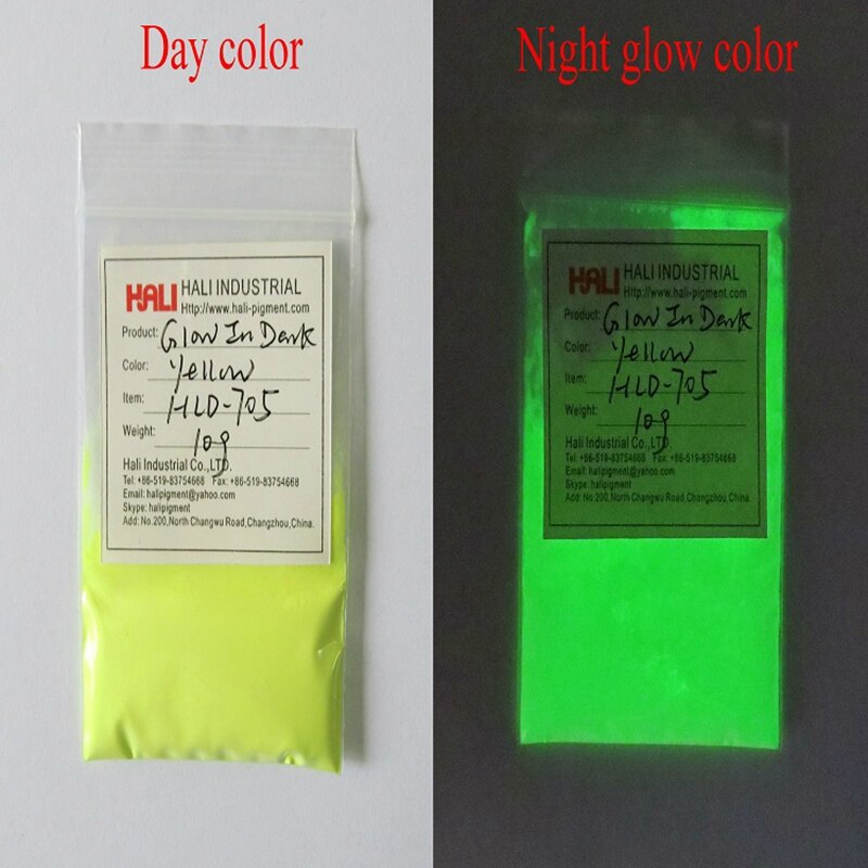 Glow in dark poeder, fotoluminescerend poeder, luminescerend poeder , 1 partijen = 10 kleuren ,10 gram per kleur.