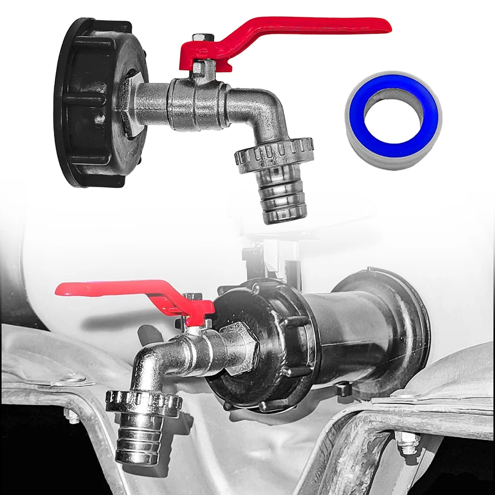 1 set utloppskran ibc-tank, tankkran, lockadapter, lock, kran, tank 1000 liter, vattentankadapter, trädgårdskran, snabbkoppling, kran