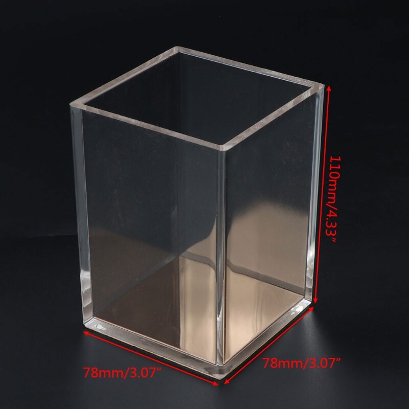 1 Pc Acrylic Transparency Pen Holder Desk Organizer Transparency Pencil Case Pen Container Rose Gold Cup Stationery