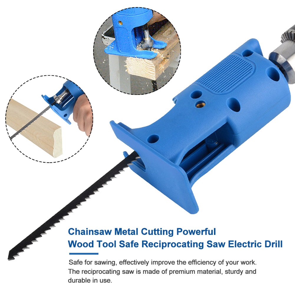 Reciprocating Saw Chainsaw Metal Cutting Safe Reciprocating Powerful Portable Electric Drill Wood Tool for Forest Harvesting: Blue