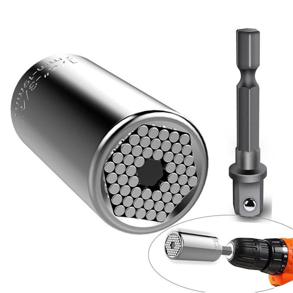 Multi-function Gator Grip Universal Socket Wrench Power Drill Adapter 2 Piece Set Nut Bolt Tool