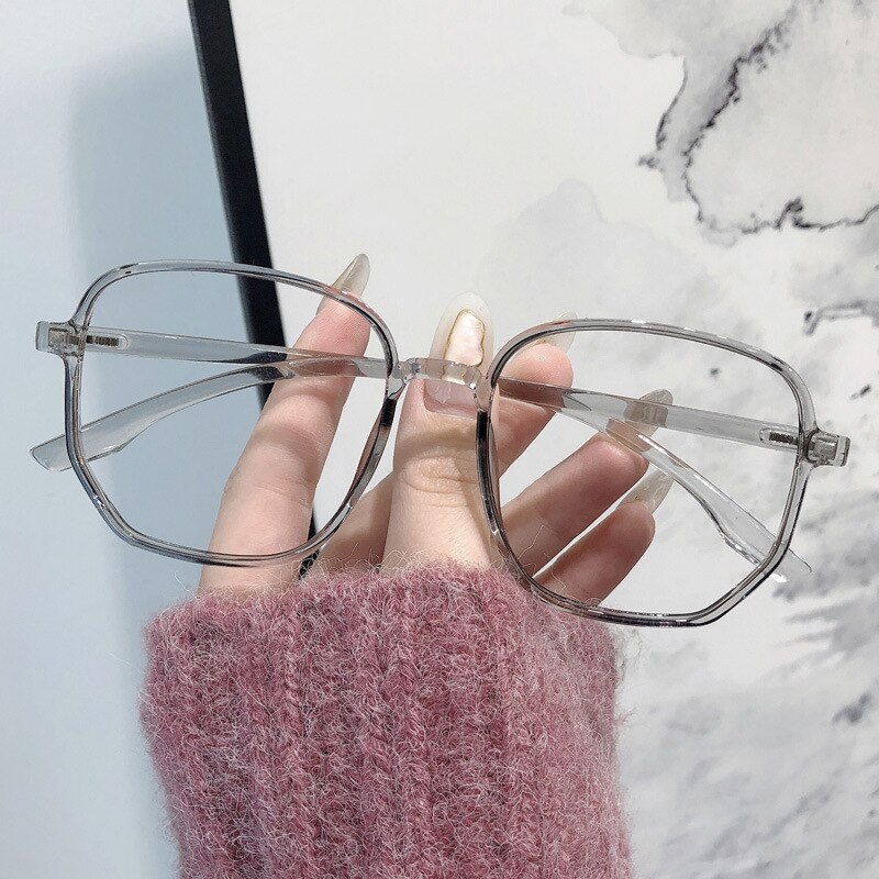 Anti-blue Glasses Retro Flat Mirror Large Frame Irregular Polygon Flat Mirror Ins Net Celebrity Plain Thin Glasses