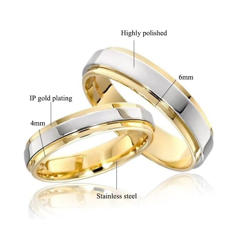 Eenvoudige Paar Titanium Staal Trouwringen vrouwen mannen sieraden anniversary huwelijk Best