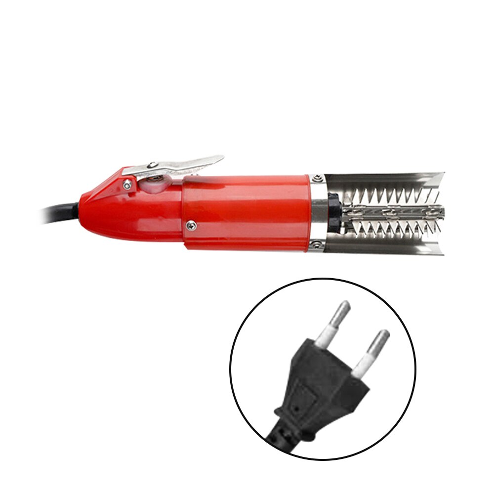Useful Electric Fish Scaler Fishing Scalers Clean Fish Remover Cleaner Descaler Waterproof Scraper Seafood Tools: EU plug red