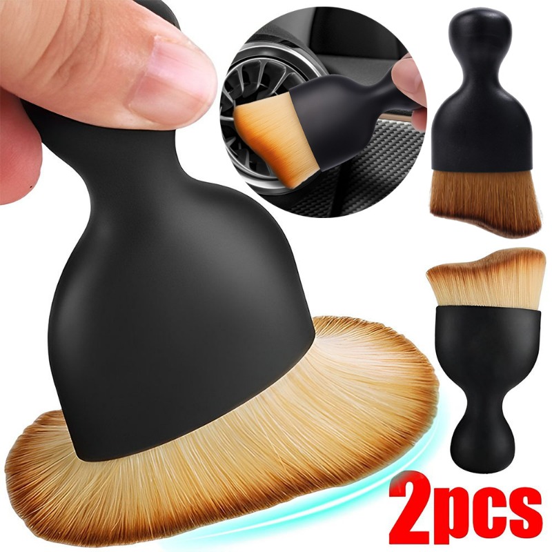 Brosses pour Livres d'Nikde Voiture, Outil de Nettoyage de Console Centrale, Brosse Douce avec Coque, Anti-Poussière pour Crevasse