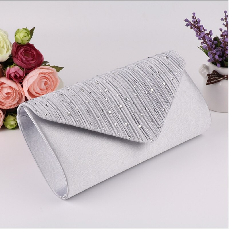 Pochette de soirée en Satin pour femmes, sac à main scintillant pour bal de mariage