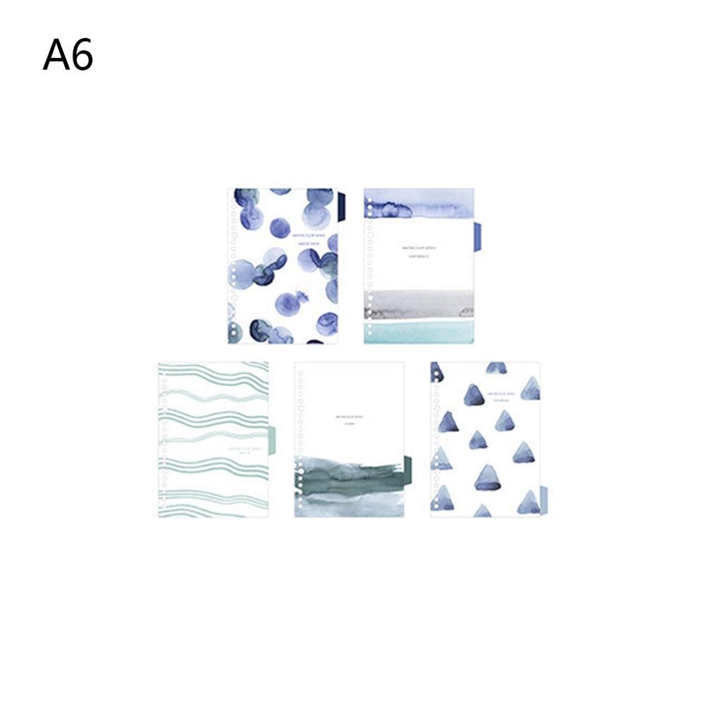 1Set Fresh Diary Paper Binders A5 A6 Loose Leaf Notebook Divider Index Separator X6HB: A6 Pattern B