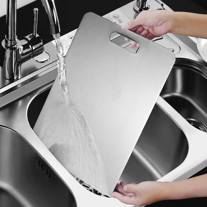 316 Stainless Steel Panel and Chopping Board Kitchen Household Thickened Double Sided Cutting Board Block Kneading Dough Board