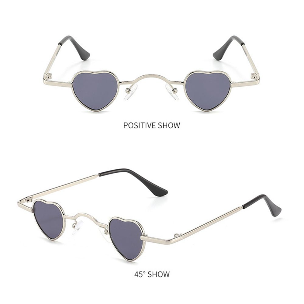 Gafas de sol con forma de corazón, lentes de sol con montura metálica, estilo Hip Hop, Punk