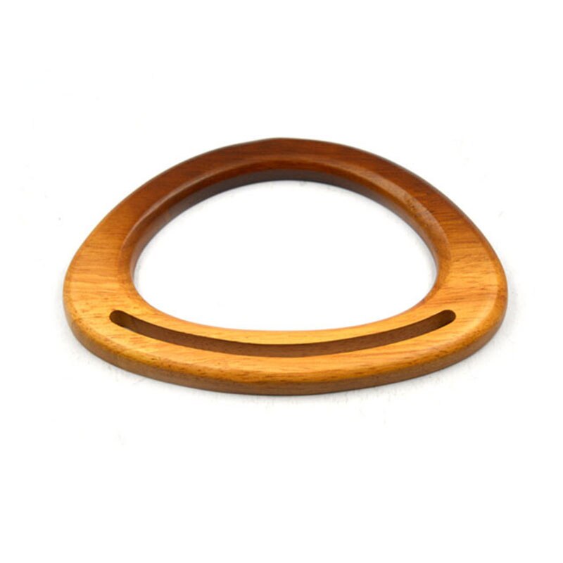 Mango de madera en forma de D, herramienta de bolso marrón de madera maciza, marco de madera degradado, accesorios únicos para bolsos, mango de