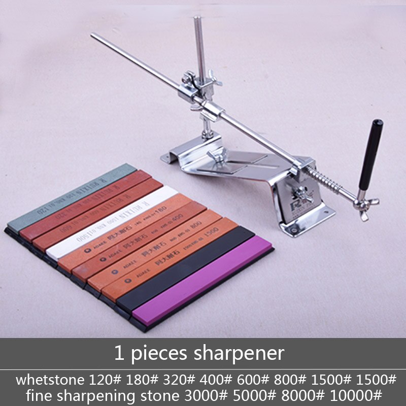 Fixed angle knife sharpener sharpening 120 3000 grit corundum diamond kitchen tools whetstone oil stone honing stones: fixed and 10stones-1