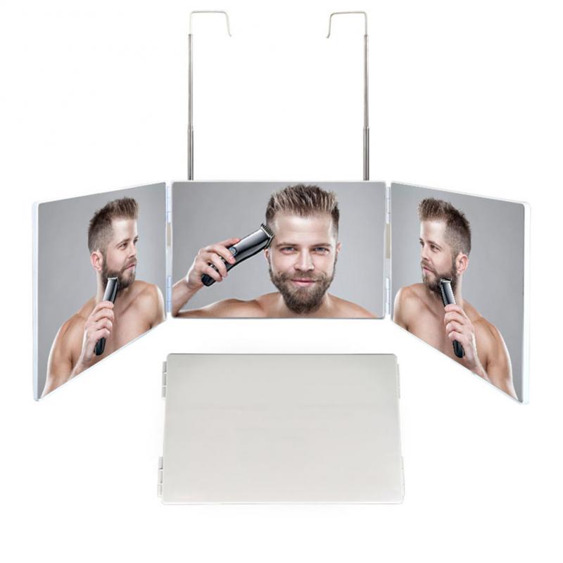 Espejo de 3 vías con ángulo de visión de 360 grados, espejo de práctica para auto corte y peinado, herramienta de corte de pelo DIY, Espejos decorativos: 02