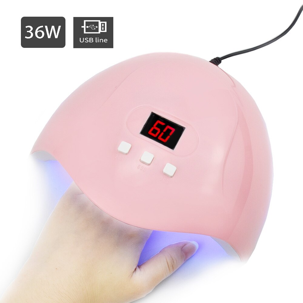 Uv lampe 72w ny 5 pro led neglelampe for manikyr tohåndslampe 36 stk led perler negletørker for herding av neglegel neglefilverktøy: X3