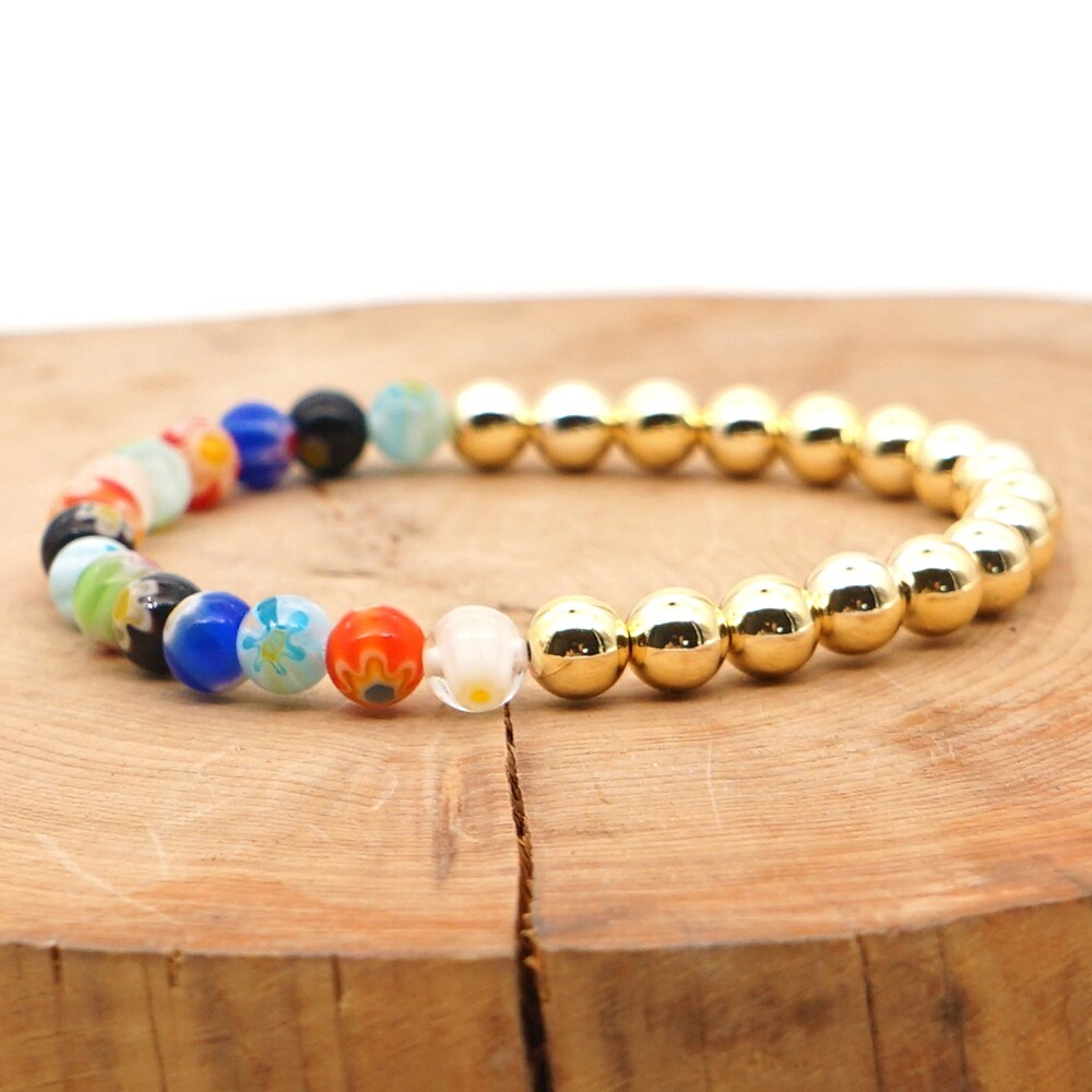 Go2Boho Handmade Boho Jewelry Popcorn Beads Bracelet For Women Beaded Bracelets Japan Golden Inoxidable Beads Jewellery