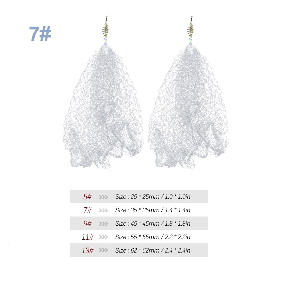 2 stk fiskenett karpe fiskeredskap pesca kobber våren stim fiske garn med lysende perler mesh nett for natten: 7