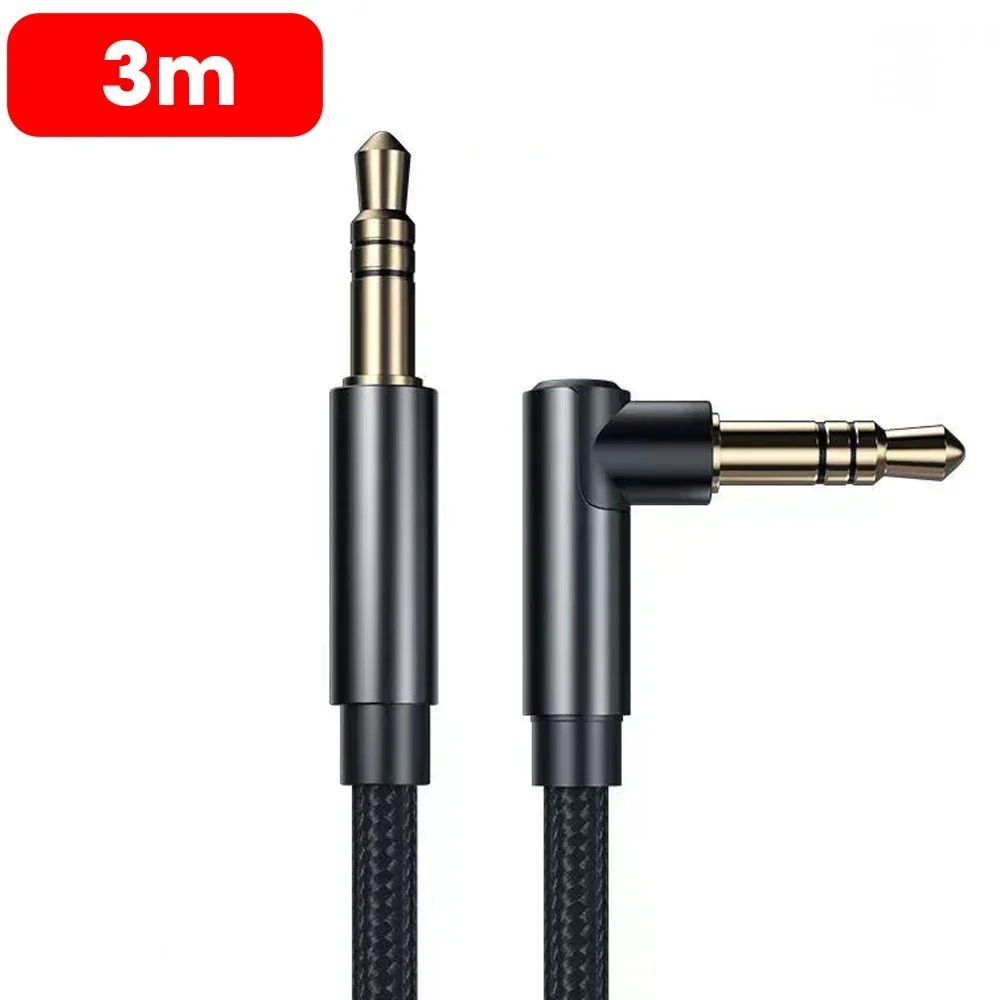 3,5 mm jack AUX stereo audiokabel man op man hoofdtelefoon verlengkabels voor oortelefoon smartphone tablet auto mediaspeler: Grey