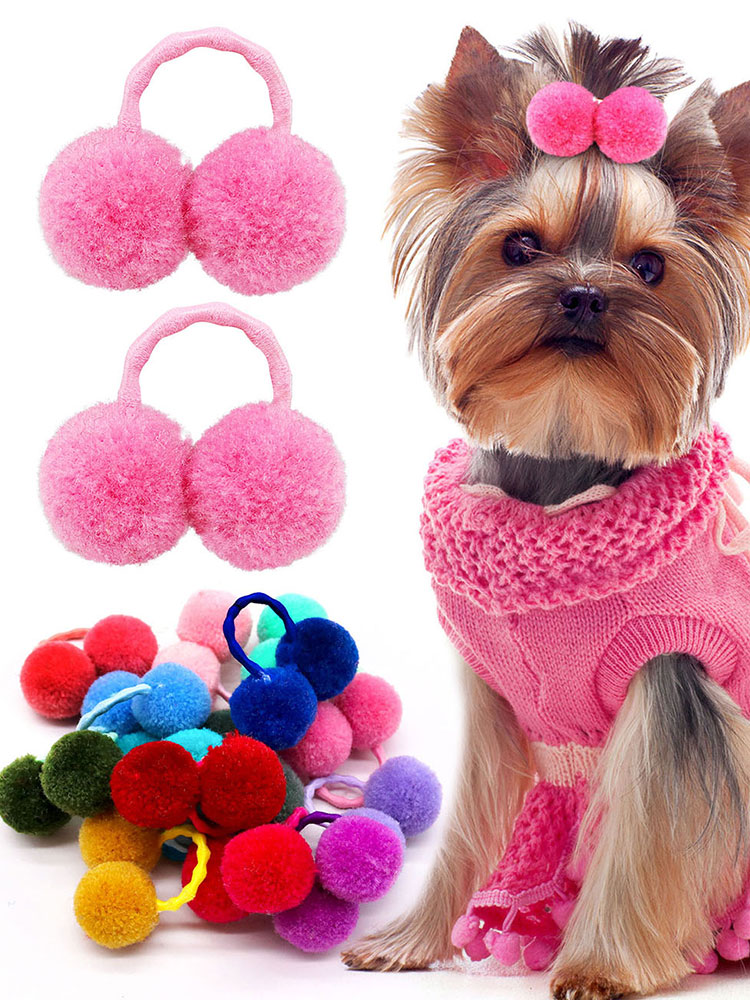 50 Uds. De lazos de bolas a granel para perros pequeños, lazos para el pelo de Gato, bandas de goma, lazos para el cuidado de perros, accesorios para el cabello para perros pequeños y gatos
