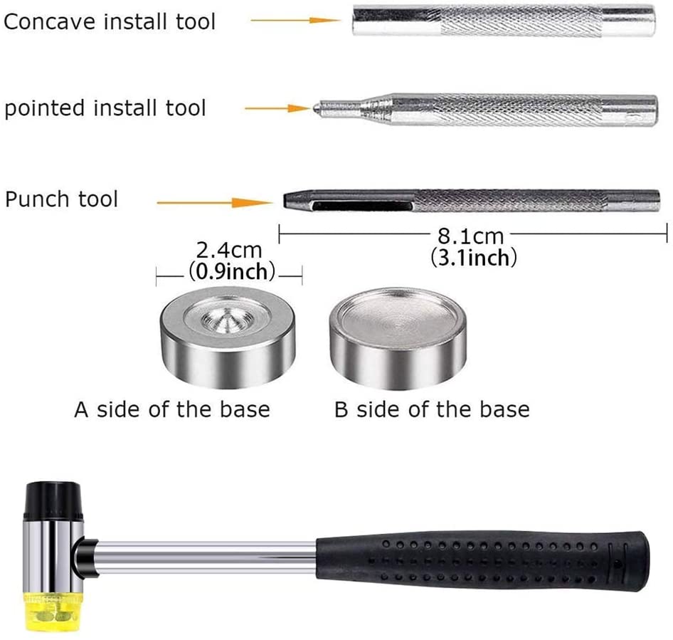 120 Set Snap Fasteners Kit Voor Leer 12.5Mm Metalen Knop Snaps Drukknopen Met 4 Setter Gereedschap, 4 Kleur Lederen Snaps