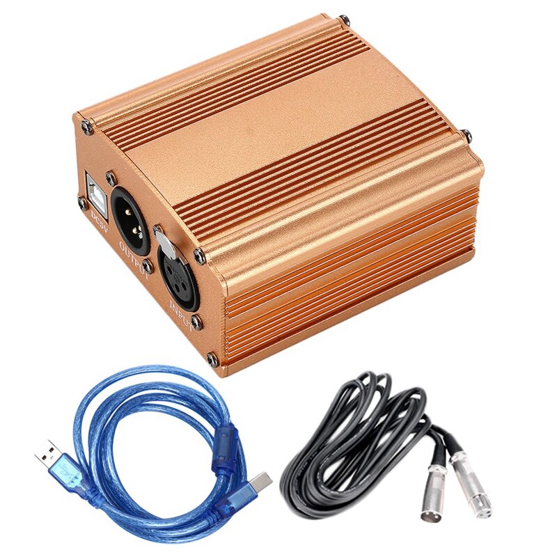 48V Usb zasilanie Fantom Usb2.0 kabel podwójna wtyczka kabel mikrofonowy robić mini mikrofon pojemnościowy sprzęt nagrywający: Default Title