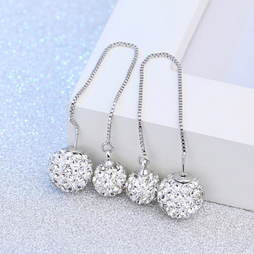 NEHZY 925 sterling silber neue frau Die neue damen draht ohrringe kristall ball voll von Shambhala lange abschnitt von schmuck