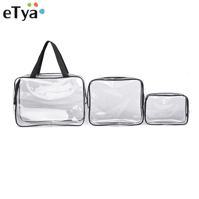 ETya, bolsa de cosméticos transparente de PVC, bolsa de maquillaje de viaje para hombres y mujeres, organizador de maquillaje, bolsa de almacenamiento de lavado, estuche de aseo, bolso de mano, producto en oferta