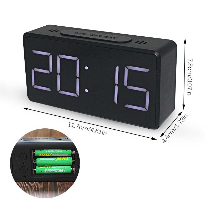 Simple Electronics Digital Clock Led Alarm Clock Bedside Clock Student Mirror Wake Up Light Temperature Calendar Display